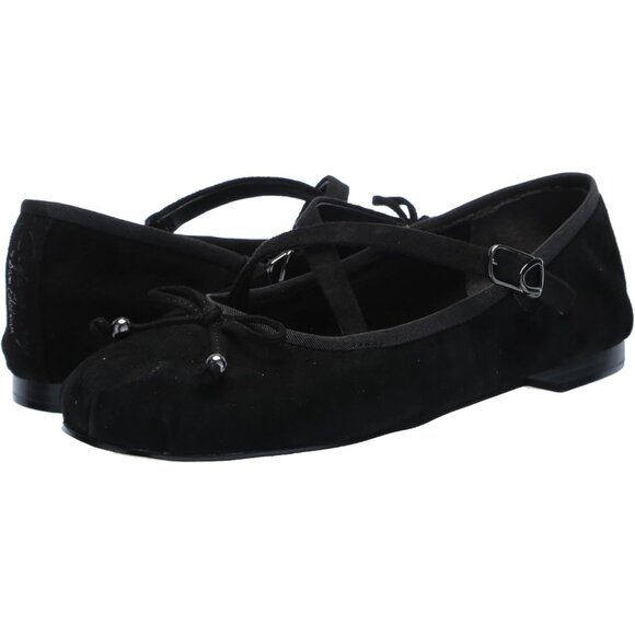 Circus NY by Sam Edelman Women's Black SuedeLeather Cross Strap Zuri Ballet Flat - Picture 7 of 7